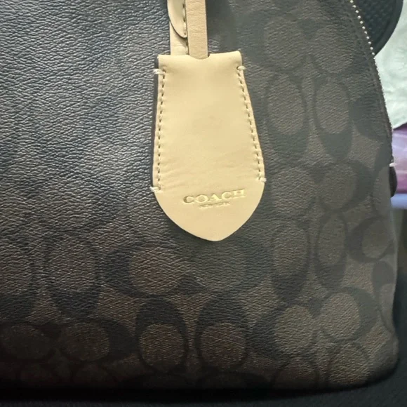 Coach Payton Dome Brown and Tan Signature Satchel - Picture 3 of 9